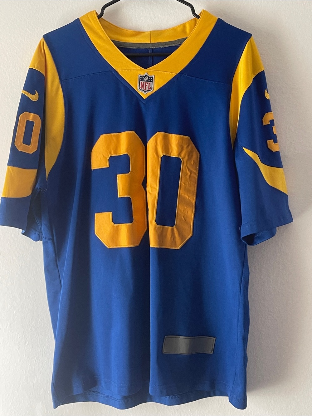 LA Hype Royal Blue and Yellow #30 Football Jersey